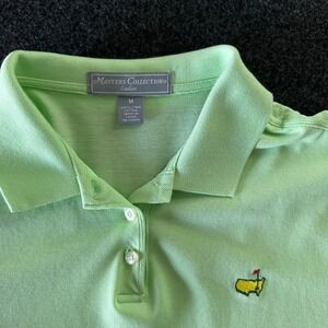 Masters Collection Ladies Green Pima Cotton Golf Polo Shirt Size Medium Logo